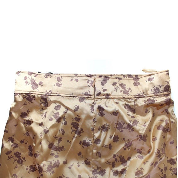 Zara NWT Satin Effect Midi Floral Skirt Small Peach Beige - Picture 7 of 10